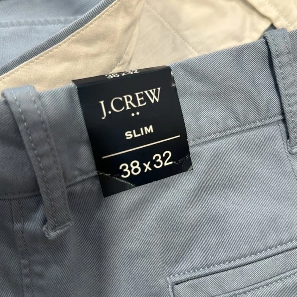 NWT J. Crew Men's 38x32 Straight-fit flex Chino Pant‎ Blue H3167 Casual Office